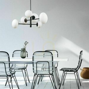Zuma Line OMI 1196 Pendant Light Black, 6 Opal Glass Shades G9 small 1