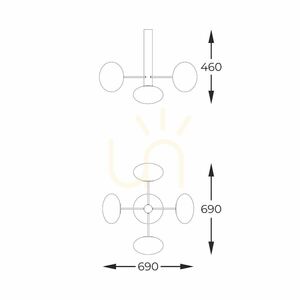 Zuma Line OMI 1198 ceiling light, black, 5 opal glass shades small 1