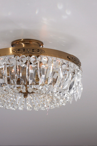Check Ceiling Lamp Markslojd Strömsholm 3-Light Antique Metal Crystal 36 cm 100613