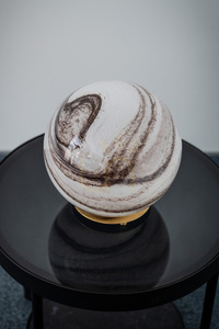 Table Lamp ARGON ARUBA 8533 Marble-Effect Glass Globe White and Brown Brushed Brass E27 small 4