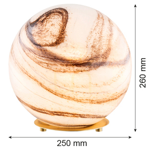 Table Lamp ARGON ARUBA 8533 Marble-Effect Glass Globe White and Brown Brushed Brass E27 small 5