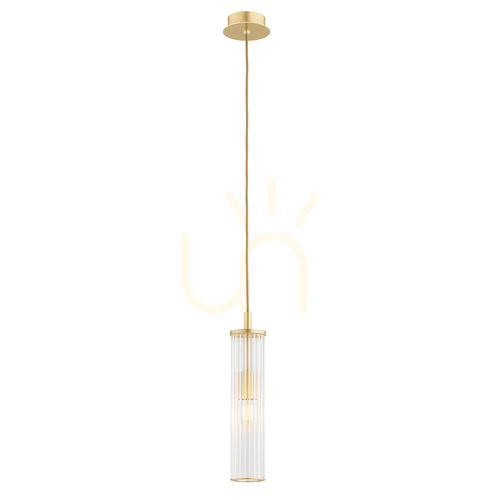 Check Argon Hampton Transparent Glass Brass Pendant Light E14 8489