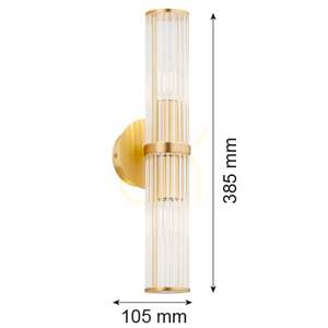 Wall Lamp ARGON Hampton Transparent Glass Brushed Brass 2xE14 IP20 7203 small 7