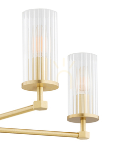 Chandelier ARGON Hampton transparent glass brass 5-light E14 2177 small 5