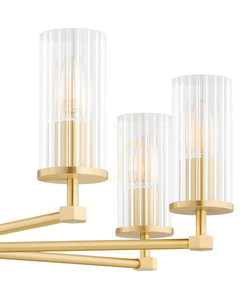 Argon Hampton Glass Brass Chandelier 8xE14 740 mm 5066 small 5