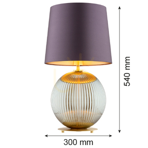 Argon HAMILTON Violet Glass Brass Table Lamp 8532 small 4