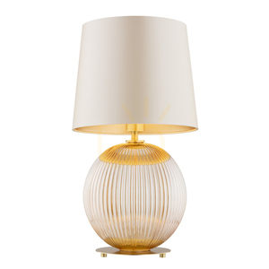 Argon HAMILTON Beige Table Lamp 8535, E27, Brass, Satin Lampshade small 0