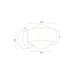 Wall lamp ARGON MASSIMO PLUS 8567 White Opal Gold IP44 G9 small 6