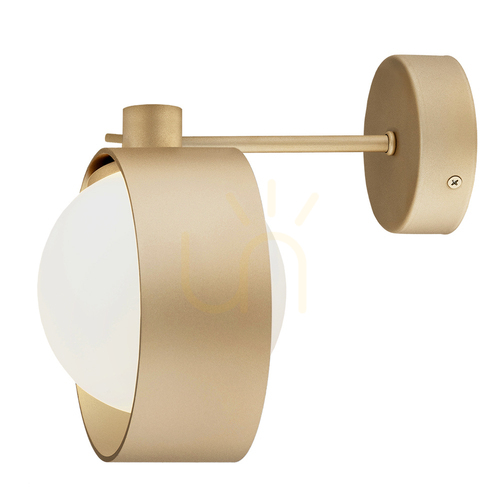 Check Argon Massimo Plus 8568 Gold Light with Opal Glass, Ceiling or Wall Mount, IP44 G9