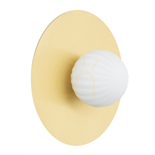 Check Argon PALOMA 8503 wall and ceiling light, brushed brass and opal glass, E14, 30 cm