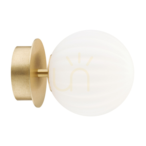 Check Argon Paloma White Brass Glass Wall Lamp 8504
