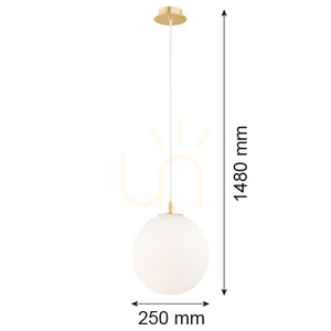 Pendelregal ARGON Paloma 8507 Glas Weiß Messing E27 small 7