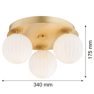 Plafon ARGON Paloma 3xE14 6305 biały szkło mosiądz small 5