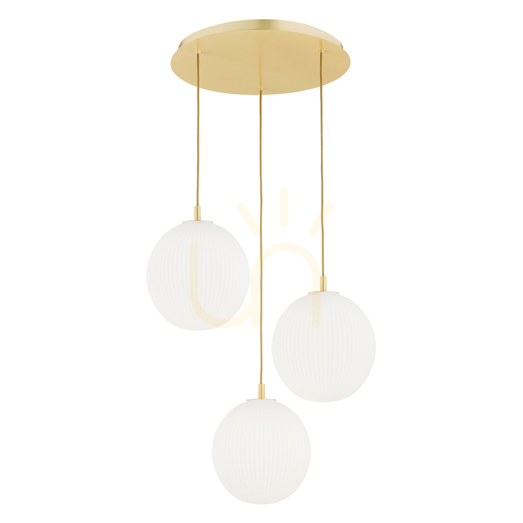 Pendant Light ARGON Paloma 6306 White Brass Glass E27 3-Light