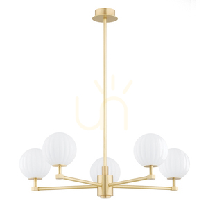 Chandelier ARGON Paloma 5-Light White Glass Brass 2184 small 1