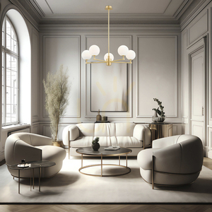 Chandelier ARGON Paloma 5-Light White Glass Brass 2184 small 2