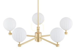 Chandelier ARGON Paloma 5-Light White Glass Brass 2184 small 3