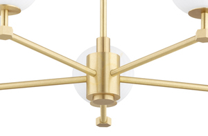 Chandelier ARGON Paloma 5-Light White Glass Brass 2184 small 5