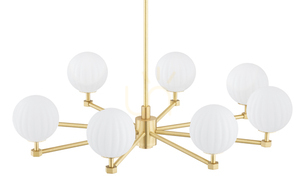 Chandelier ARGON PALOMA 5068 White Glass Brass E14 8-Light small 3