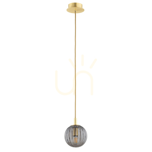 Pendant Light ARGON Paloma Smoky Glass Brushed Brass 8512 small 1
