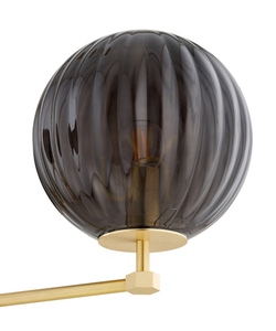ARGON PALOMA 6310 Chandelier, Smoky Glass, Brushed Brass, 3 × E14 small 3