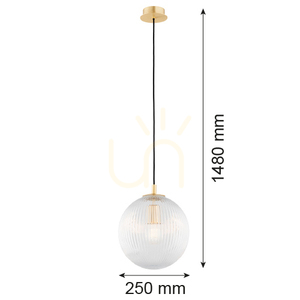 Argon Paloma Transparent Glass Brass Pendant Light 8517 small 4