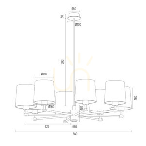 Argon Princeton beige chandelier 8xE27 brass 5071 small 9