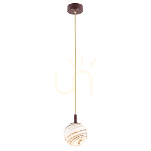 Check Pendant Light ARGON ALMIROS 8452 White Marble Chocolate E14