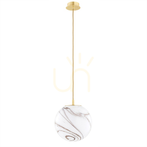 Argon Almiros White Marble Brass Pendant Light E27 8447 small 1