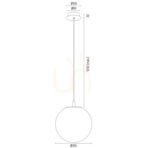 Argon Almiros White Marble Brass Pendant Light E27 8447 small 7