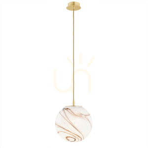 Argon Almiros White Marble Brass Pendant Light E27 8447 small 0