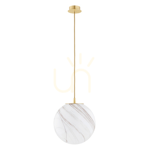 Pendant light ARGON ALMIROS 8448, white-brown marble finish, brushed brass, E27 small 1