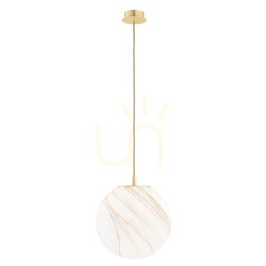 Pendant light ARGON ALMIROS 8448, white-brown marble finish, brushed brass, E27 small 0