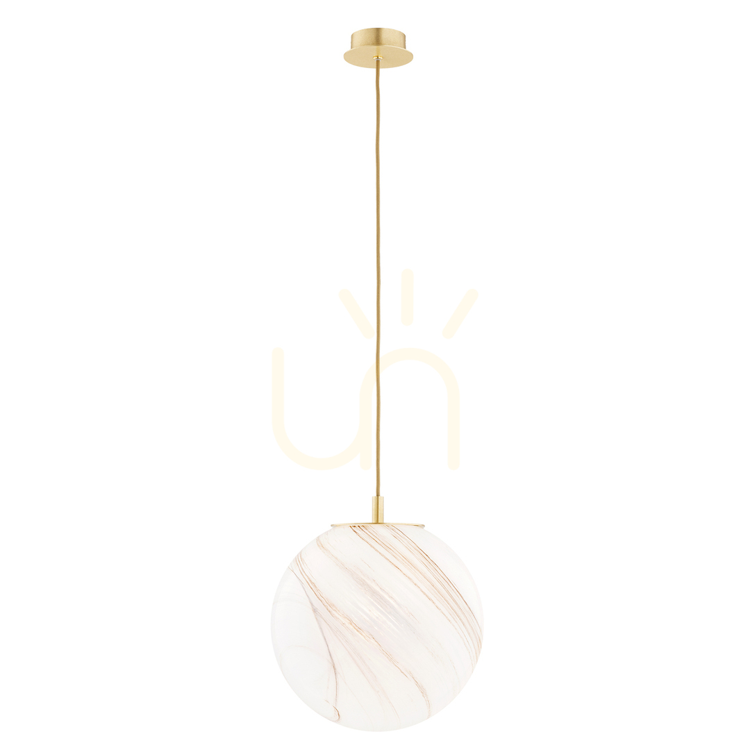 Pendelleuchte ARGON ALMIROS 8448 Weiß-Braun Glas Messing E27 IP20