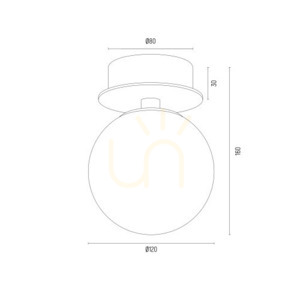 Wall lamp ARGON FABIO 8455 IP44 White-Brown Marble E14 Glass 1x7W small 5