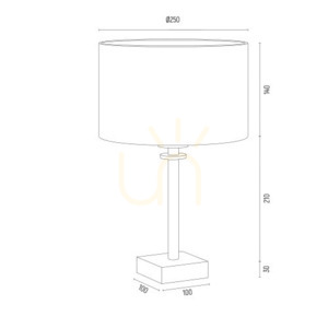 Table Lamp Argon Abbano White Brass E27 8047 small 4