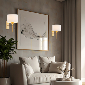 Wall Lamp ARGON Abbano White Brushed Brass E27 IP20 8048 small 1