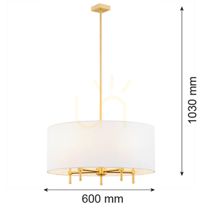 Chandelier ARGON Abbano 5-Light White Brushed Brass E14 2132 small 7