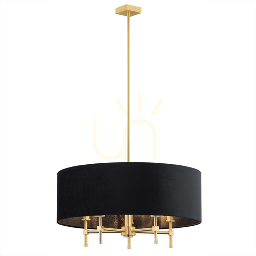 Check Chandelier ARGON Abbano 5-Light Black Brass Velour E14 2133
