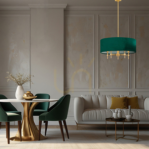 Chandelier ARGON Abbano brass green velour 5xE14 2146 small 1