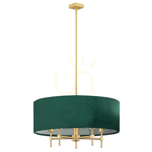 Check Chandelier ARGON Abbano brass green velour 5xE14 2146