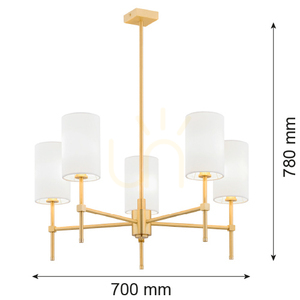 Chandelier ARGON Abruzzo 5-Light White Brass 2134 small 5