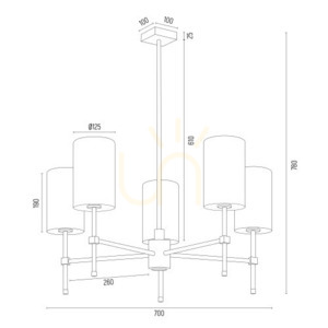 Chandelier ARGON Abruzzo 5-Light White Brass 2134 small 6