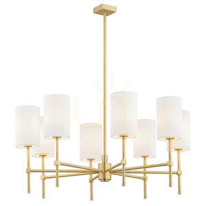 Chandelier ARGON Abruzzo White Brushed Brass 8xE14 5051 small 0