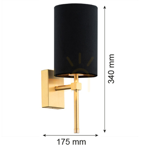 Wall Lamp ARGON Abruzzo 8035 Black Brass E14 IP20 small 4