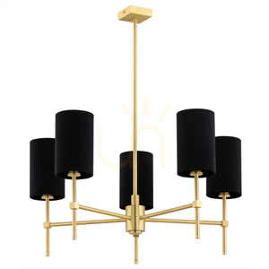 Black Chandelier ARGON ABRUZZO 2135 E14 5-Light Brass Velour small 2