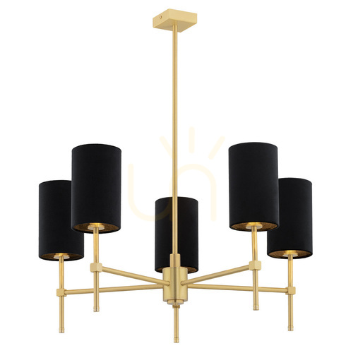 Check Black Chandelier ARGON ABRUZZO 2135 E14 5-Light Brass Velour