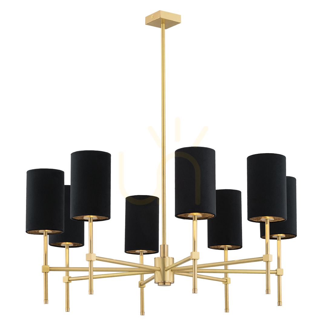Chandelier ARGON Abruzzo Black Brass 8x E14 860 mm 5052