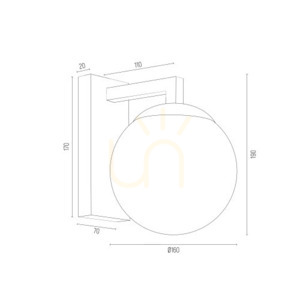 Wall lamp ARGON Aspen 3733 White E27 IP20 small 4