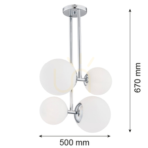 Argon Aspen White Chrome Pendant Light 4xE27 1646 small 1